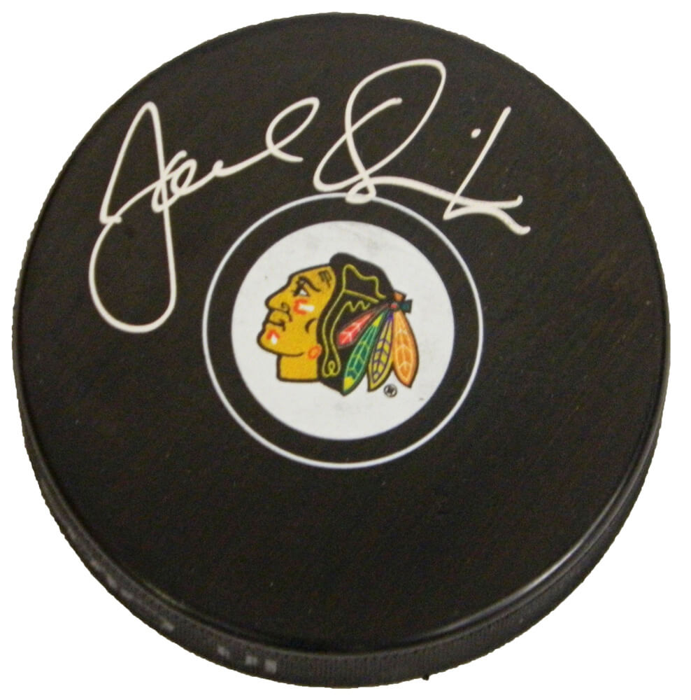 Joel Quenneville Signed Chicago Blackhawks Logo Hockey Puck - QUEPUC403 - Joel Quenneville Signed Chicago Blackhawks Logo Hockey Puck product image