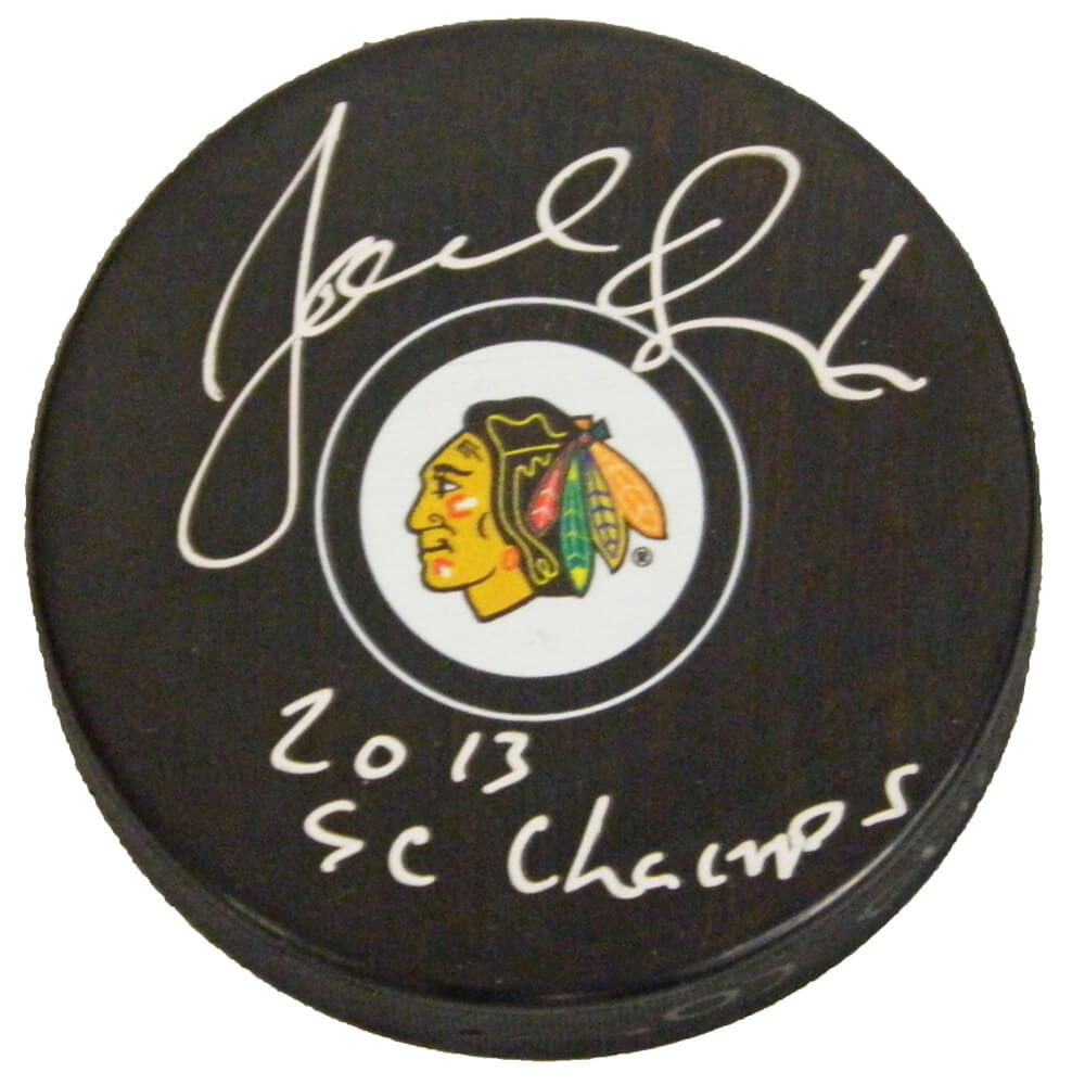 Joel Quenneville Signed Chicago Blackhawks Logo Hockey Puck w/2013 SC Champs - QUEPUC406 - Joel Quenneville Signed Chicago Blackhawks Logo Hockey Puck w/2013 SC Champs product image