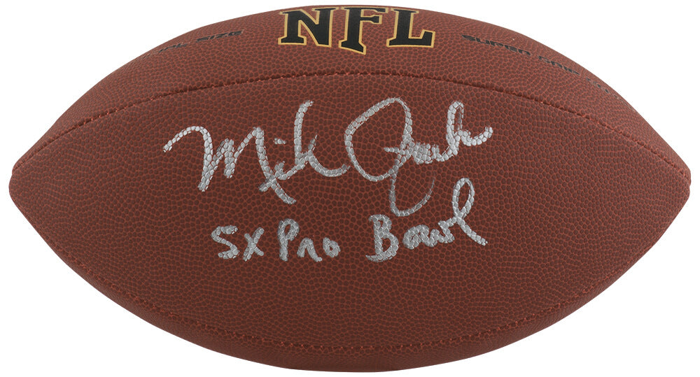Mike Quick Signed Wilson Super Grip Full Size NFL Football w/5x Pro Bowl - QUIFTB300 - Mike Quick Signed Wilson Super Grip Full Size NFL Football w/5x Pro Bowl product image
