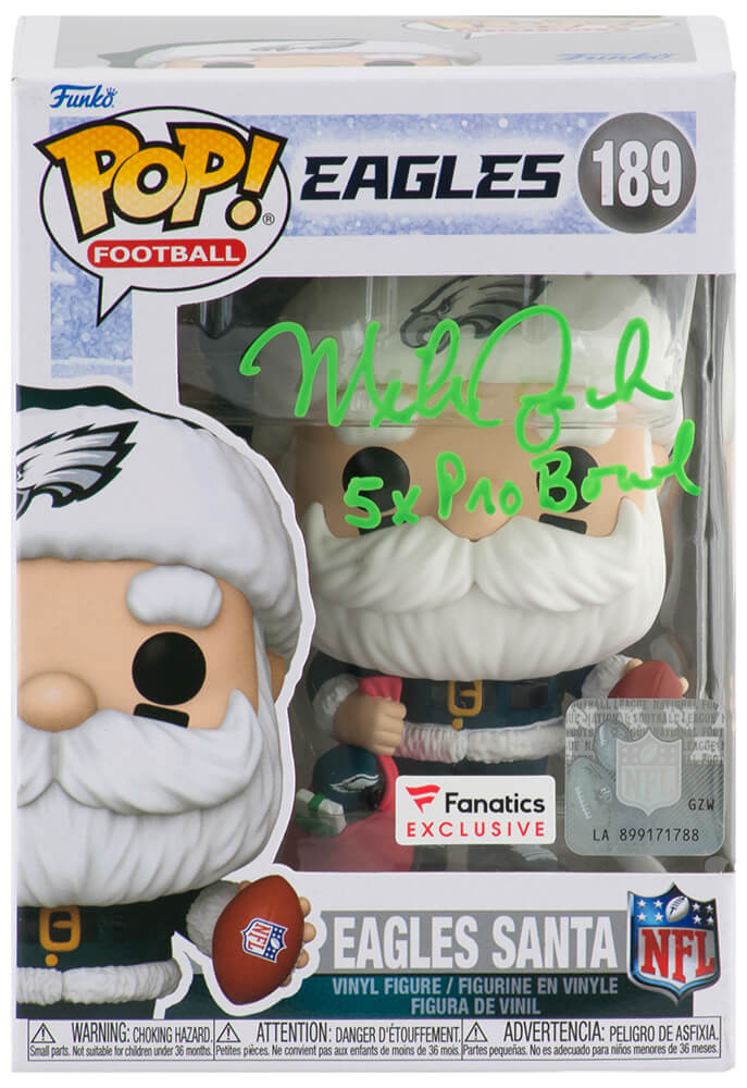 Mike Quick Signed Philadelphia Eagles 'SANTA' Funko Pop Doll #189 w/5x Pro Bowl - QUIFUN300 - Mike Quick Signed Philadelphia Eagles 'SANTA' Funko Pop Doll #189 w/5x Pro Bowl product image