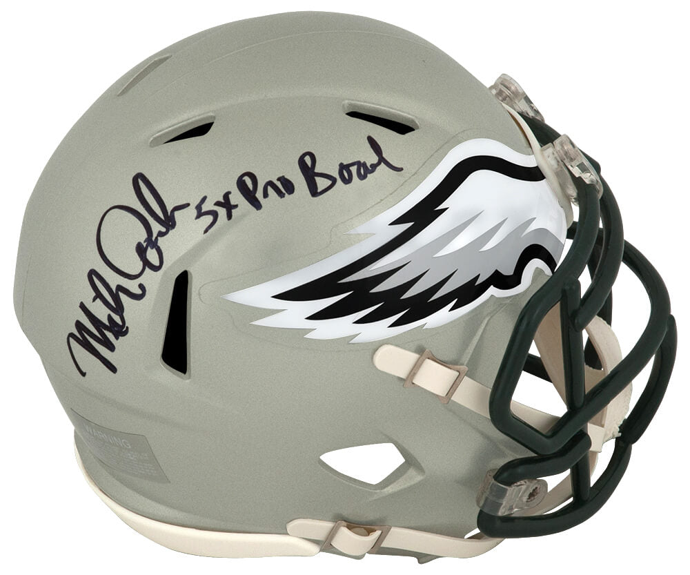 Mike Quick Signed Philadelphia Eagles FLASH Riddell Speed Mini Helmet w/5x Pro Bowl - QUIMIN301 - Mike Quick Signed Philadelphia Eagles FLASH Riddell Speed Mini Helmet w/5x Pro Bowl product image