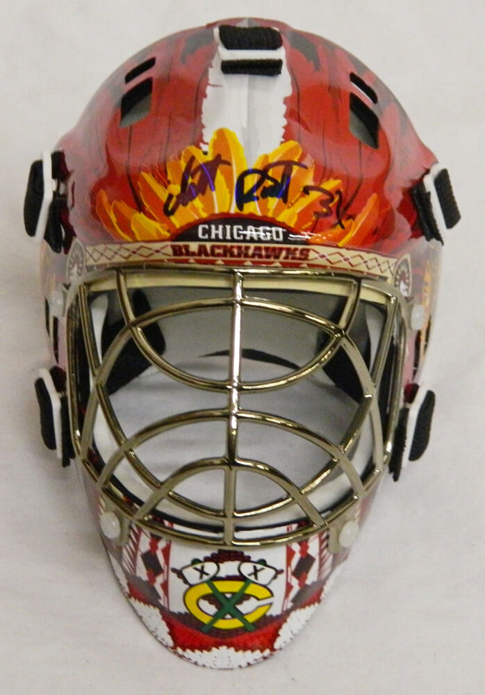 Antti Raanta Signed Chicago Blackhawks Mini Goalie Mask - RAAMIN400 - Antti Raanta Signed Chicago Blackhawks Mini Goalie Mask product image