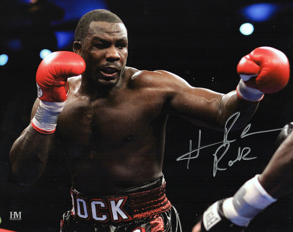 Hasim Rahman Signed Boxing Punching Action 8x10 Photo w/Rock - RAH08P503 - Hasim Rahman Signed Boxing Punching Action 8x10 Photo w/Rock product image