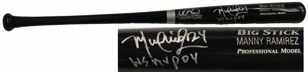 Manny Ramirez Signed Rawlings Black Big Stick Name-Engraved Bat w/WS MVP 04 - RAMBAT101 - Manny Ramirez Signed Rawlings Black Big Stick Name-Engraved Bat w/WS MVP 04 product image