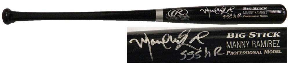 Manny Ramirez Signed Rawlings Black Big Stick Name-Engraved Bat w/555 HR - RAMBAT102 - Manny Ramirez Signed Rawlings Black Big Stick Name-Engraved Bat w/555 HR product image