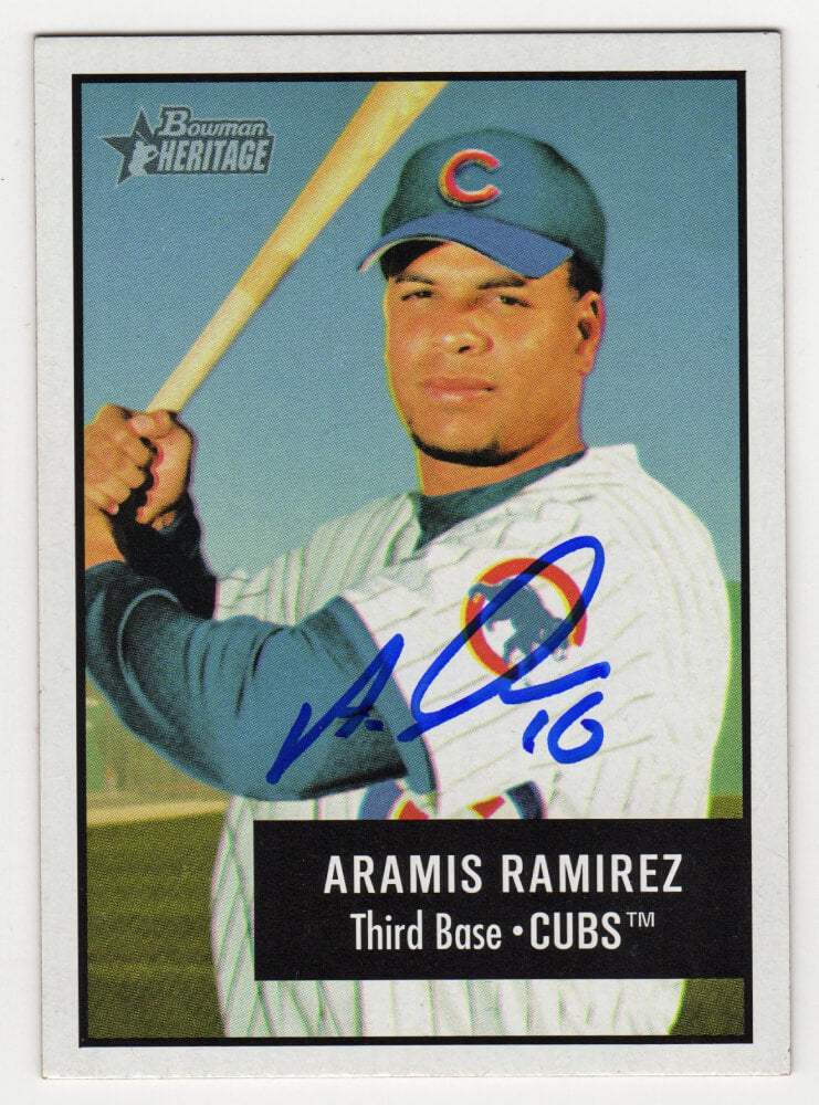 Aramis Ramirez Signed Chicago Cubs 2003 Bowman Heritage Baseball Card #87 - RAMCAR100 - Aramis Ramirez Signed Chicago Cubs 2003 Bowman Heritage Baseball Card #87 product image