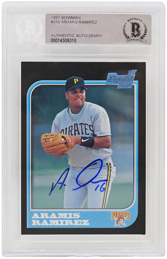 Aramis Ramirez Signed Pittsburgh Pirates 1997 Bowman Rookie Baseball Card #310 - (Beckett Encapsulated) - RAMCAR105 - Aramis Ramirez Signed Pittsburgh Pirates 1997 Bowman Rookie Baseball Card #310 - (Beckett Encapsulated) product image