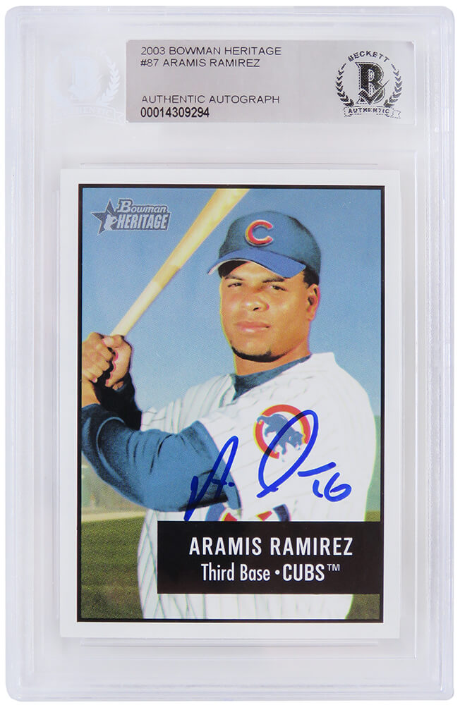 Aramis Ramirez Signed Chicago Cubs 2003 Bowman Heritage Baseball Card #87 - (Beckett Encapsulated) - RAMCAR108 - Aramis Ramirez Signed Chicago Cubs 2003 Bowman Heritage Baseball Card #87 - (Beckett Encapsulated) product image