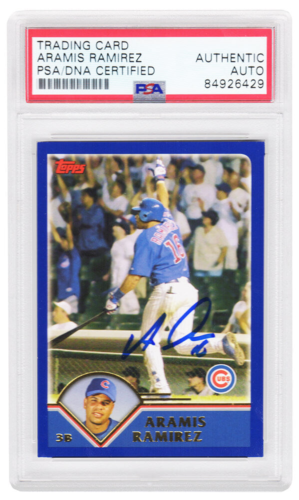 Aramis Ramirez Signed Chicago Cubs 2003 Topps Traded Baseball Card #T112 - (PSA Encapsulated) - RAMCAR115 - Aramis Ramirez Signed Chicago Cubs 2003 Topps Traded Baseball Card #T112 - (PSA Encapsulated) product image