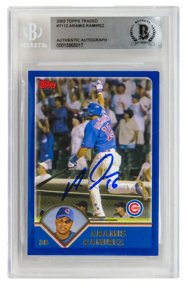 Aramis Ramirez Signed Chicago Cubs 2003 Topps Traded Baseball Card #T112 - (Beckett Encapsulated) - RAMCAR118 - Aramis Ramirez Signed Chicago Cubs 2003 Topps Traded Baseball Card #T112 - (Beckett Encapsulated) product image