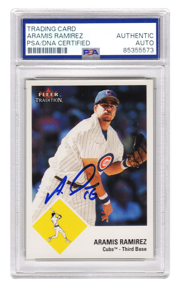 Aramis Ramirez Signed Cubs 2003 Fleer Tradition Update Baseball Card #78 - (PSA Encapsulated) - RAMCAR120 - Aramis Ramirez Signed Cubs 2003 Fleer Tradition Update Baseball Card #78 - (PSA Encapsulated) product image