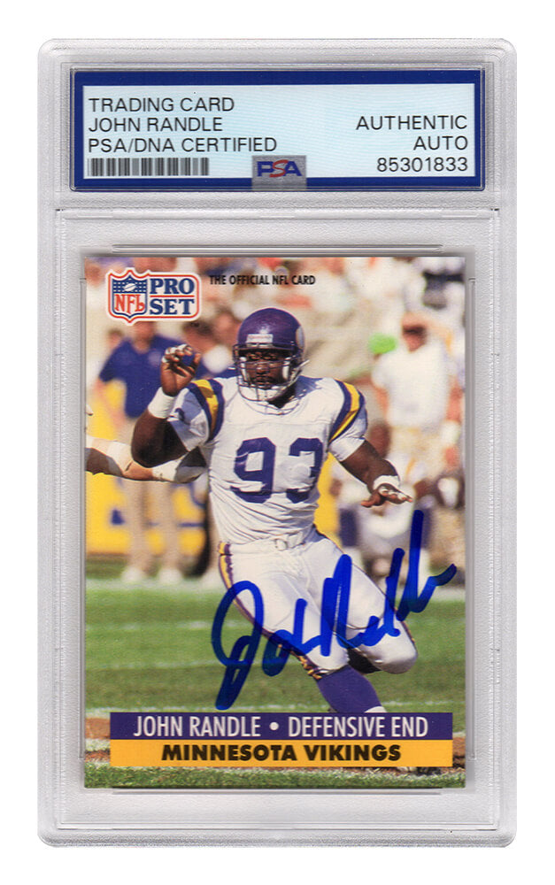 John Randle Signed Vikings 1991 Pro Set Rookie Football Card #835 - (PSA Encapsulated) - RANCAR303 - John Randle Signed Vikings 1991 Pro Set Rookie Football Card #835 - (PSA Encapsulated) product image