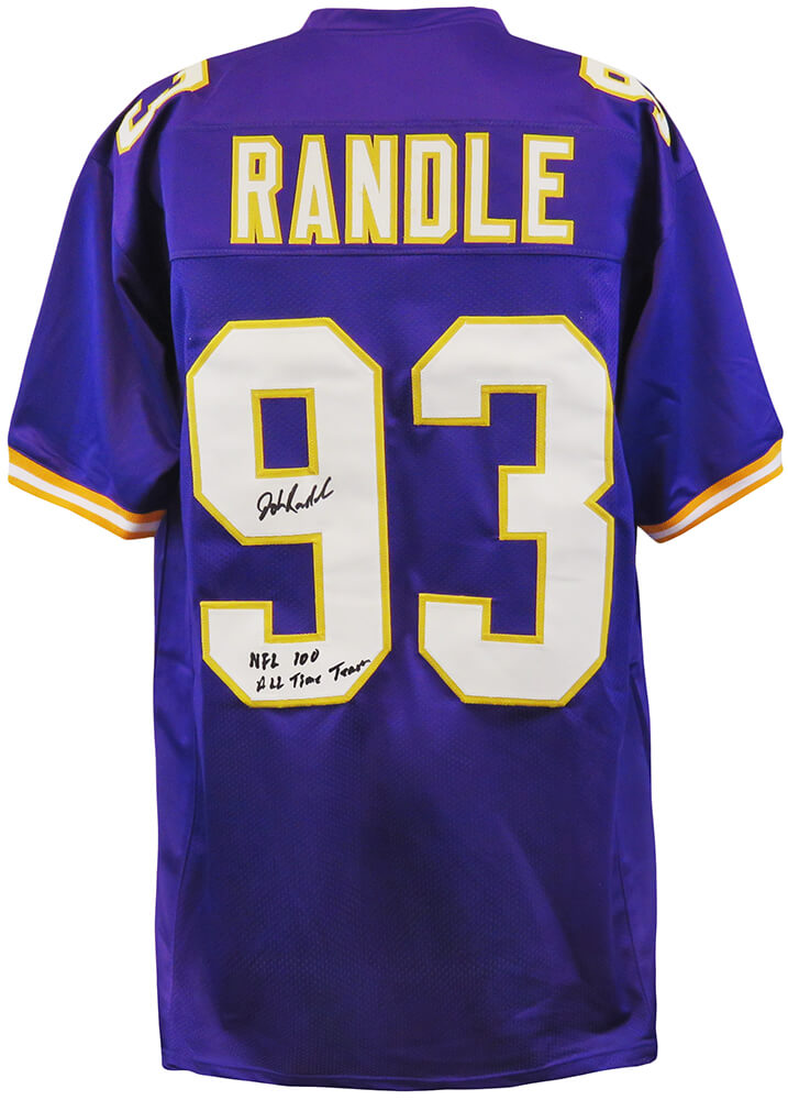 John Randle Signed Purple T/B Custom Football Jersey w/NFL 100 All-Time Team - RANJRY303 - John Randle Signed Purple T/B Custom Football Jersey w/NFL 100 All-Time Team product image