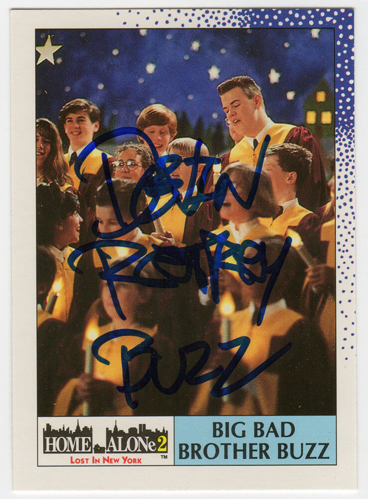 Devin Ratray Signed 1992 Topps Home Alone 2 'Big Bad Brother Buzz' Movie Trading Card #11 - RATCAR500 - Devin Ratray Signed 1992 Topps Home Alone 2 'Big Bad Brother Buzz' Movie Trading Card #11 product image