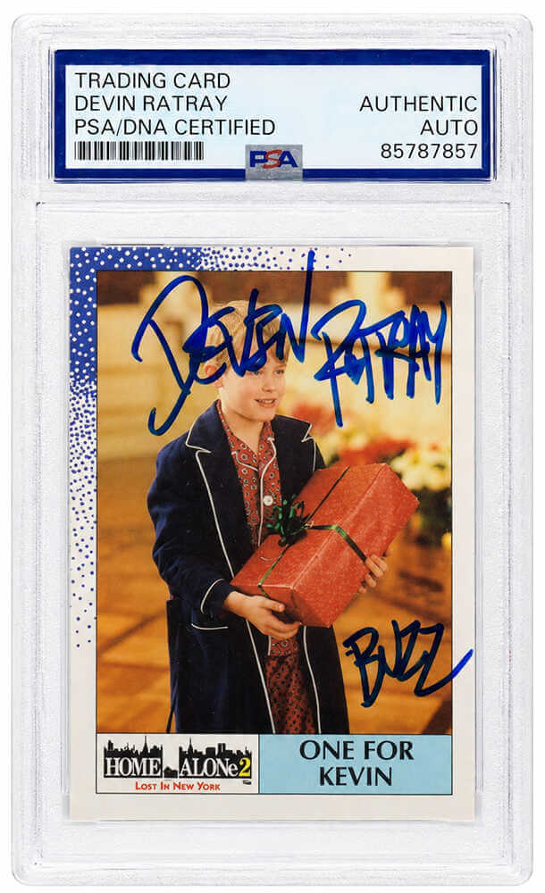 Devin Ratray Signed 1992 Topps Home Alone 2 'One For Kevin' Movie Trading Card #65 - (PSA Encapsulated) - RATCAR502 - Devin Ratray Signed 1992 Topps Home Alone 2 'One For Kevin' Movie Trading Card #65 - (PSA Encapsulated) product image