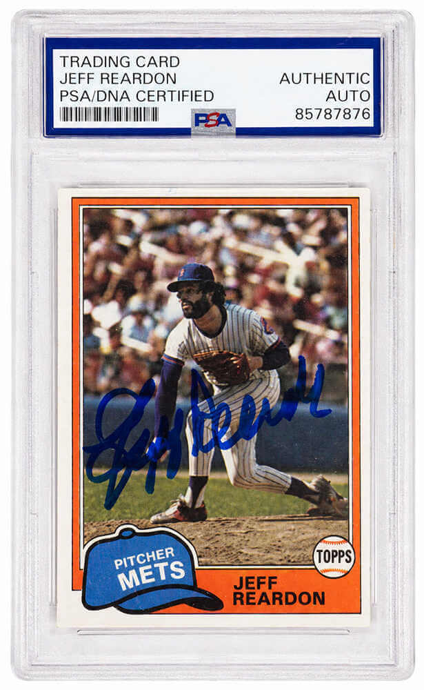 Jeff Reardon Signed New York Mets 1981 Topps Rookie Baseball Trading Card #456 - (PSA Encapsulated) - REACAR102 - Jeff Reardon Signed New York Mets 1981 Topps Rookie Baseball Trading Card #456 - (PSA Encapsulated) product image