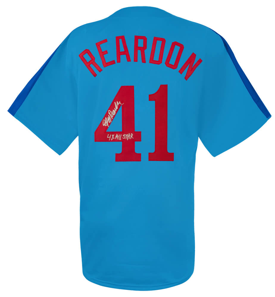 Jeff Reardon Signed Blue Throwback Custom Baseball Jersey w/4x All Star - REAJRY100 - Jeff Reardon Signed Blue Throwback Custom Baseball Jersey w/4x All Star product image