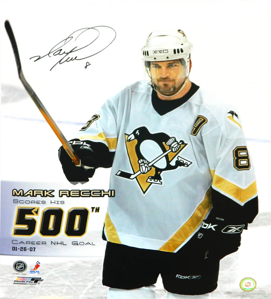 Mark Recchi Signed Pittsburgh Penguins 500th Career Goal 16x20 Photo - REC16P400 - Mark Recchi Signed Pittsburgh Penguins 500th Career Goal 16x20 Photo product image