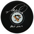 Mark Recchi Signed Pittsburgh Penguins Logo Hockey Puck w/HOF 2017 - RECPUC404 - Mark Recchi Signed Pittsburgh Penguins Logo Hockey Puck w/HOF 2017 product image