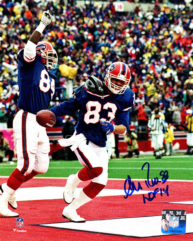Andre Reed Signed Buffalo Bills Touchdown Action 8x10 Photo w/HOF'14 - REE08P305 - Andre Reed Signed Buffalo Bills Touchdown Action 8x10 Photo w/HOF'14 product image