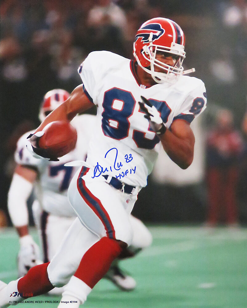 Andre Reed Signed Buffalo Bills Running With Football Action 16x20 Photo w/HOF'14 - REE16P300 - Andre Reed Signed Buffalo Bills Running With Football Action 16x20 Photo w/HOF'14 product image