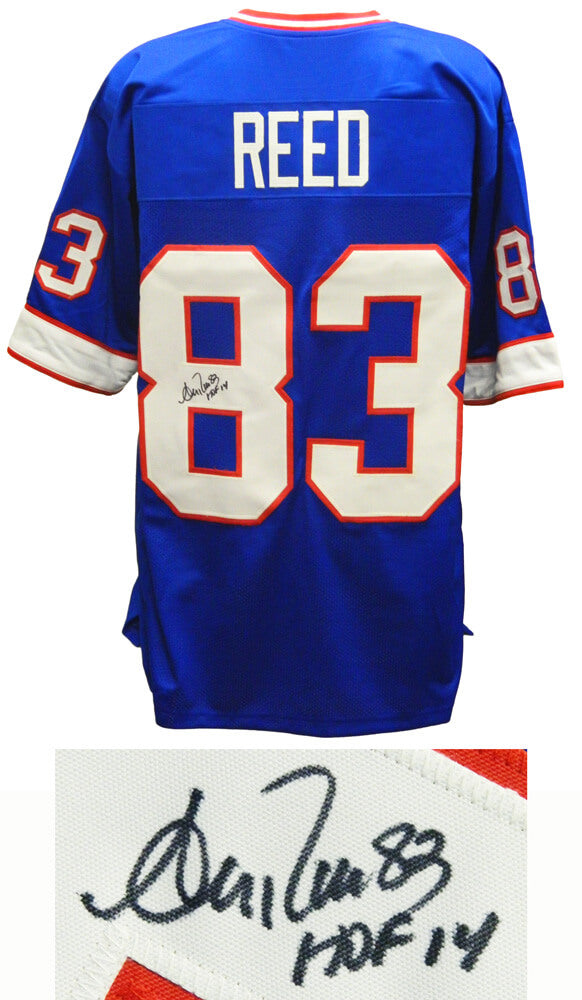 Andre Reed Signed Blue Throwback Custom Football Jersey w/HOF'14 - REEJRY301 - Andre Reed Signed Blue Throwback Custom Football Jersey w/HOF'14 product image