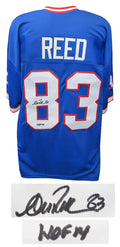 Andre Reed Signed Blue T/B Custom Football Jersey w/HOF'14 - REEJRY303 - Andre Reed Signed Blue T/B Custom Football Jersey w/HOF'14 product image