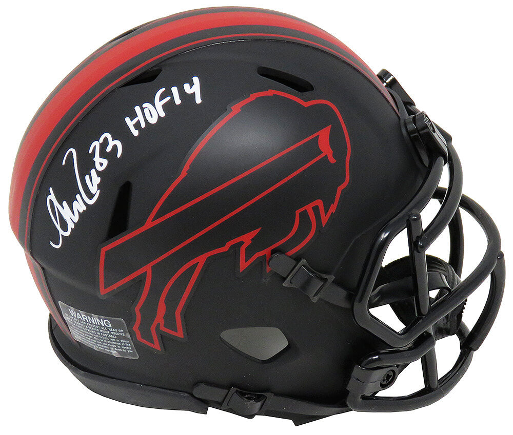 Andre Reed Signed Buffalo Bills Eclipse Black Matte Riddell Speed Mini Helmet w/HOF'14 - REEMIN306 - Andre Reed Signed Buffalo Bills Eclipse Black Matte Riddell Speed Mini Helmet w/HOF'14 product image