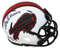 Andre Reed Signed Buffalo Bills Lunar Eclipse White Matte Riddell Speed Mini Helmet w/HOF'14 - REEMIN307 - Andre Reed Signed Buffalo Bills Lunar Eclipse White Matte Riddell Speed Mini Helmet w/HOF'14 product image