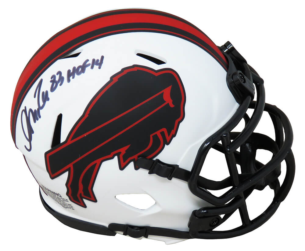 Andre Reed Signed Buffalo Bills Lunar Eclipse White Matte Riddell Speed Mini Helmet w/HOF'14 - REEMIN307 - Andre Reed Signed Buffalo Bills Lunar Eclipse White Matte Riddell Speed Mini Helmet w/HOF'14 product image
