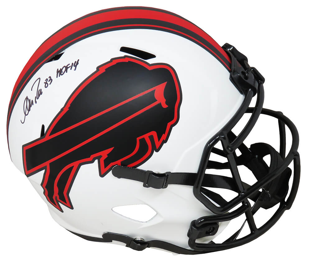 Andre Reed Signed Buffalo Bills Lunar Eclipse White Matte Riddell Full Size Speed Replica Helmet w/HOF'14 - REEREP306 - Andre Reed Signed Buffalo Bills Lunar Eclipse White Matte Riddell Full Size Speed Replica Helmet w/HOF'14 product image