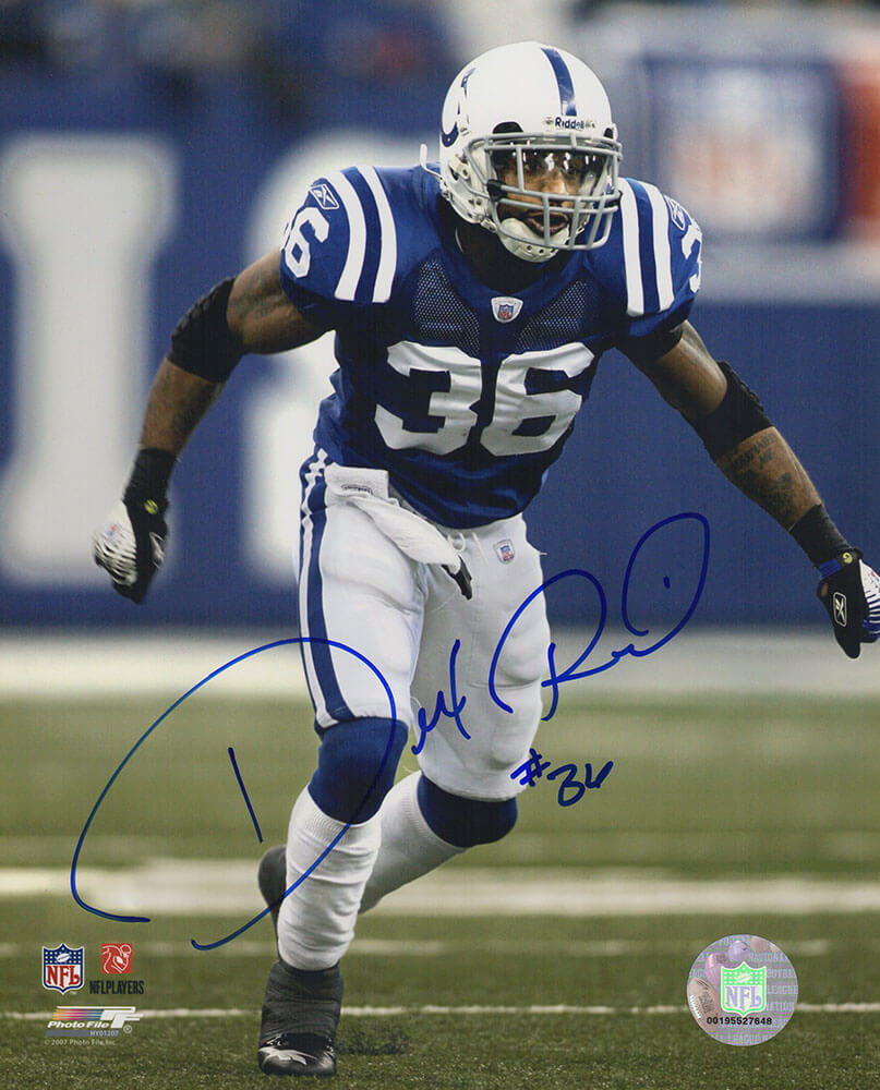 Dexter Reid Signed Indianapolis Colts Blue Jersey Action 8x10 Photo - REI08P310 - Dexter Reid Signed Indianapolis Colts Blue Jersey Action 8x10 Photo product image