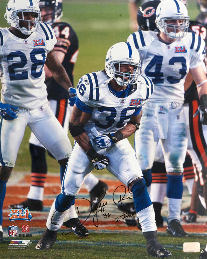 Dexter Reid Signed Indianapolis Colts Blue Jersey Action 16x20 Photo w/2-Time - REI16P300 - Dexter Reid Signed Indianapolis Colts Blue Jersey Action 16x20 Photo w/2-Time product image