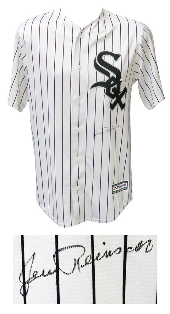 Jerry Reinsdorf Signed Chicago White Sox Majestic White Pinstripe Jersey - REIJRY100 - Jerry Reinsdorf Signed Chicago White Sox Majestic White Pinstripe Jersey product image