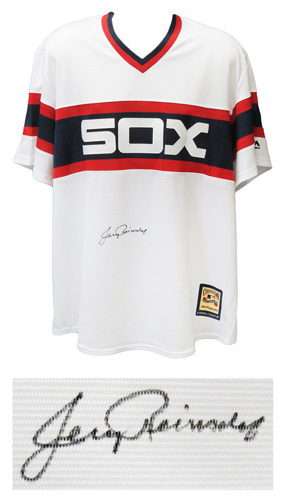 Jerry Reinsdorf Signed Chicago White Sox 1980's Style Throwback Majestic Cooperstown Collection White Jersey - REIJRY101 - Jerry Reinsdorf Signed Chicago White Sox 1980's Style Throwback Majestic Cooperstown Collection White Jersey product image