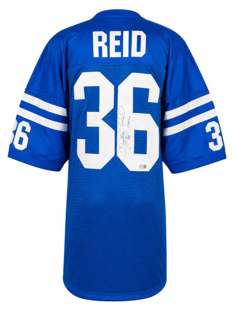 Dexter Reid Signed Blue Custom Football Jersey w/2 Time - REIJRY300 - Dexter Reid Signed Blue Custom Football Jersey w/2 Time product image