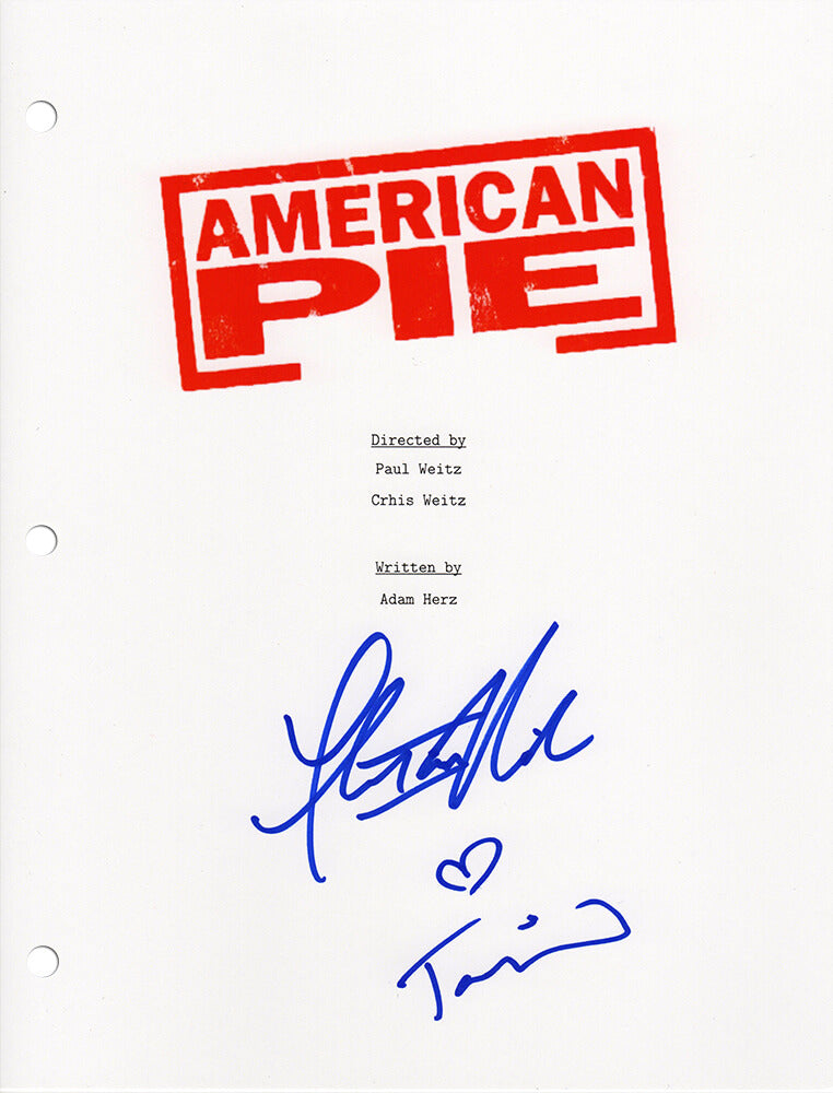 Tara Reid & Thomas Ian Nicholas Dual Signed American Pie Movie Script Cover Page - REIOTH501 - Tara Reid & Thomas Ian Nicholas Dual Signed American Pie Movie Script Cover Page product image