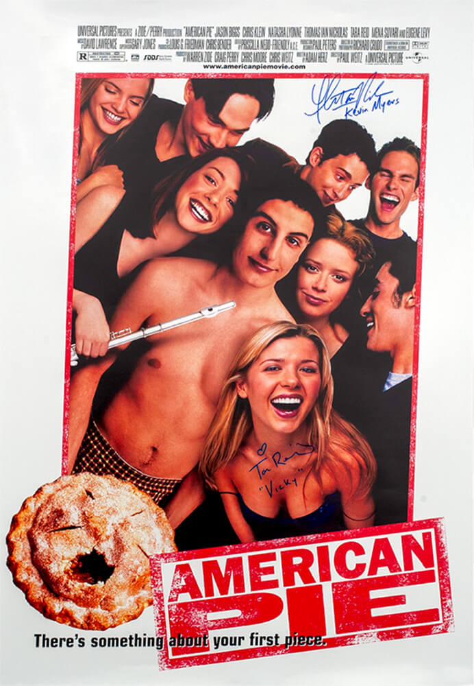 Tara Reid & Thomas Ian Nicholas Signed American Pie 27x40 Full Size Movie Poster w/Character Names - REIPST506 - Tara Reid & Thomas Ian Nicholas Signed American Pie 27x40 Full Size Movie Poster w/Character Names product image