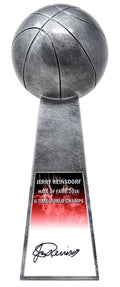 Jerry Reinsdorf Signed Basketball Champion 14 Inch Replica Silver Trophy - REITRO200 - Jerry Reinsdorf Signed Basketball Champion 14 Inch Replica Silver Trophy product image