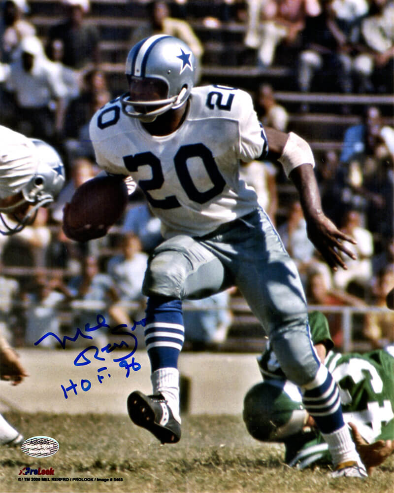 Mel Renfro Signed Dallas Cowboys With Football 8x10 Photo w/HOF'96 - REN08P303 - Mel Renfro Signed Dallas Cowboys With Football 8x10 Photo w/HOF'96 product image