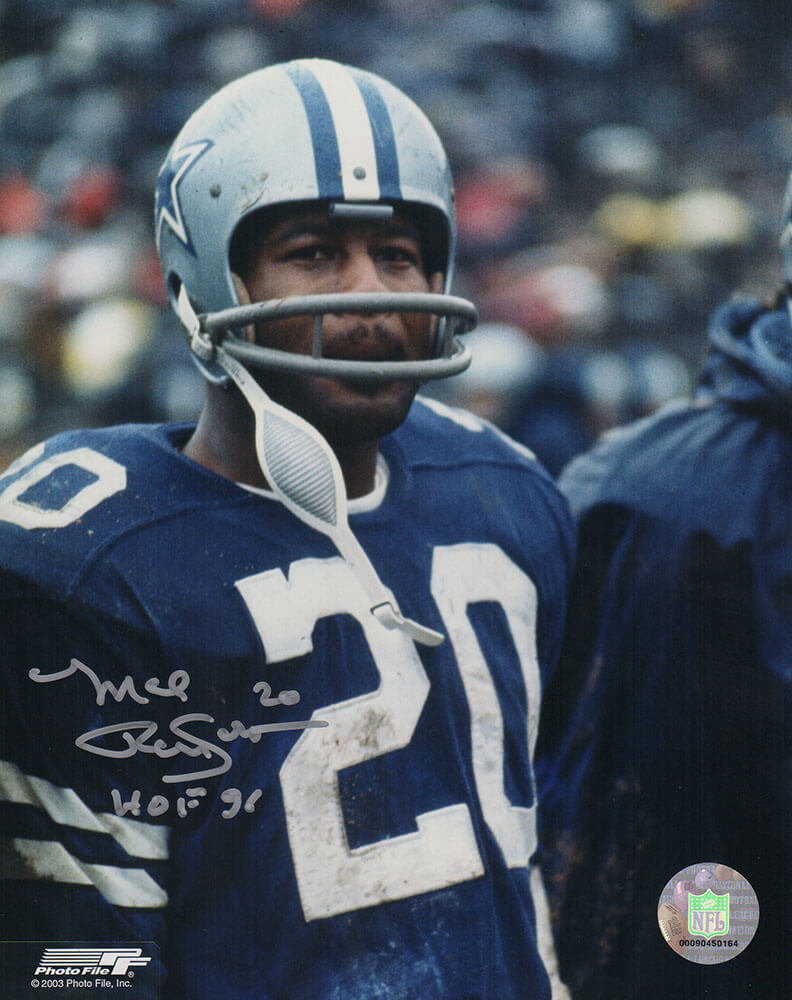 Mel Renfro Signed Dallas Cowboys Blue Jersey On Sideline 8x10 Photo w/HOF'96 - REN08P306 - Mel Renfro Signed Dallas Cowboys Blue Jersey On Sideline 8x10 Photo w/HOF'96 product image