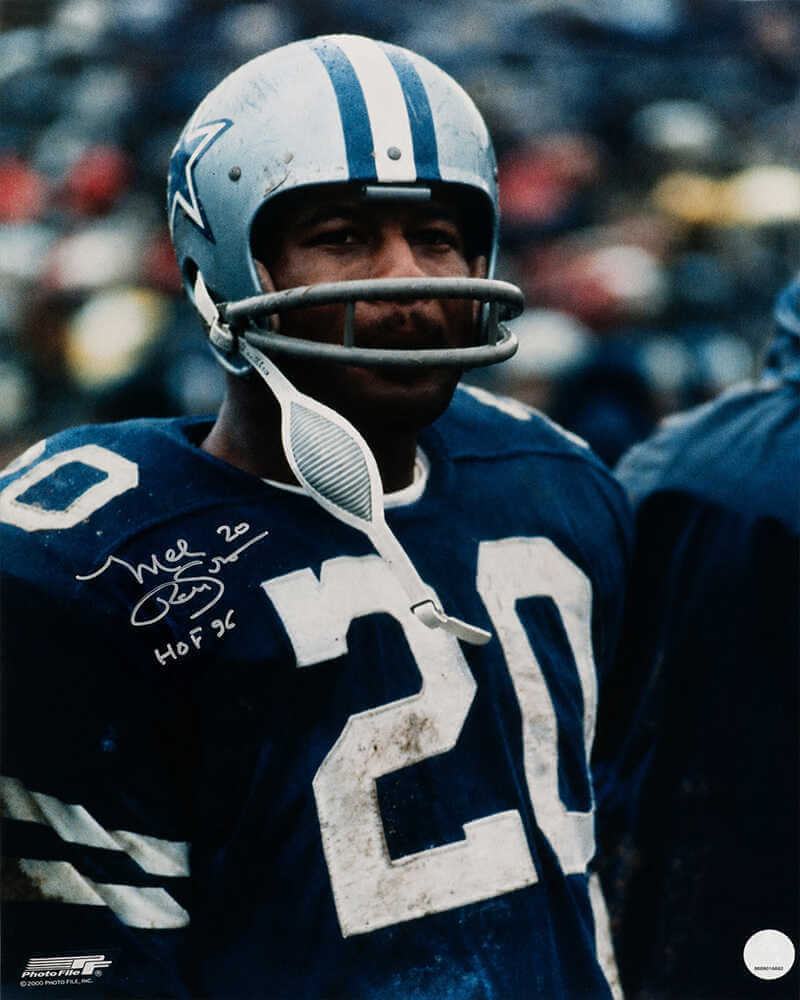 Mel Renfro Signed Dallas Cowboys Blue Jersey Close Up 8x10 Photo w/HOF'96 - REN16P303 - Mel Renfro Signed Dallas Cowboys Blue Jersey Close Up 8x10 Photo w/HOF'96 product image