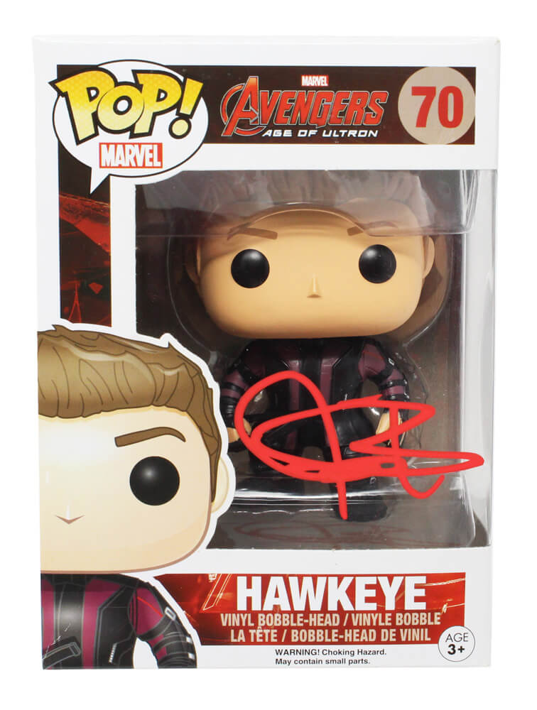 Jeremy Renner Signed The Avengers Age Of Ultron Hawkeye Funko Pop Doll #70 - RENFUN500 - Jeremy Renner Signed The Avengers Age Of Ultron Hawkeye Funko Pop Doll #70 product image