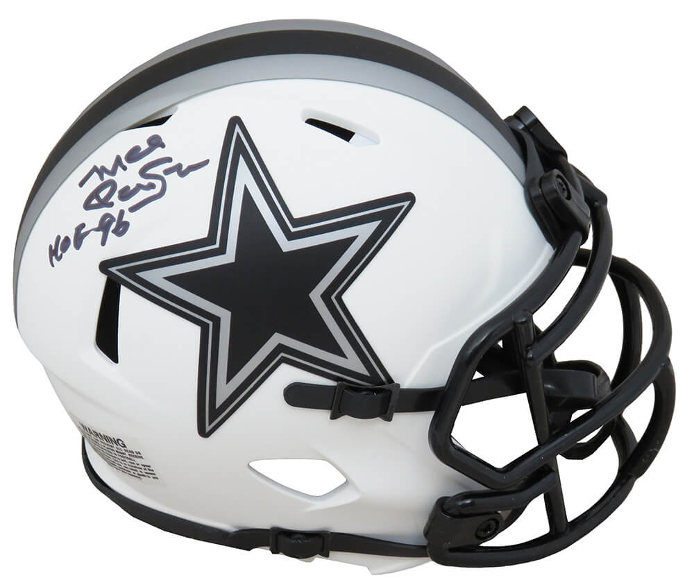 Mel Renfro Signed Dallas Cowboys Lunar Eclipse White Matte Riddell Speed Mini Helmet w/HOF'96 - RENMIN307 - Mel Renfro Signed Dallas Cowboys Lunar Eclipse White Matte Riddell Speed Mini Helmet w/HOF'96 product image