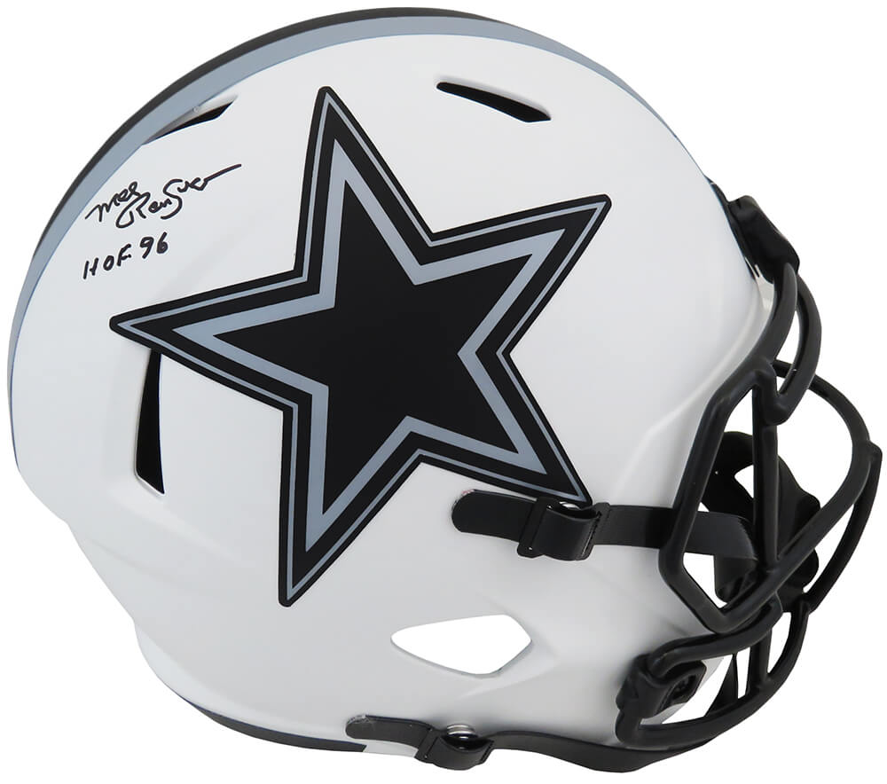 Mel Renfro Signed Dallas Cowboys Lunar Eclipse White Matte Riddell Full Size Speed Replica Helmet w/HOF'96 - RENREP306 - Mel Renfro Signed Dallas Cowboys Lunar Eclipse White Matte Riddell Full Size Speed Replica Helmet w/HOF'96 product image