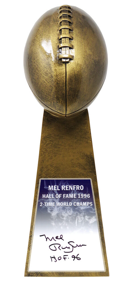 Mel Renfro Signed Football World Champion 15 Inch Gold Replica Trophy w/HOF'96 - RENTRO301 - Mel Renfro Signed Football World Champion 15 Inch Gold Replica Trophy w/HOF'96 product image