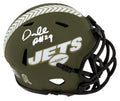 Darrelle Revis Signed New York Jets Salute to Service Riddell Speed Mini Helmet - REVMIN300 - Darrelle Revis Signed New York Jets Salute to Service Riddell Speed Mini Helmet product image