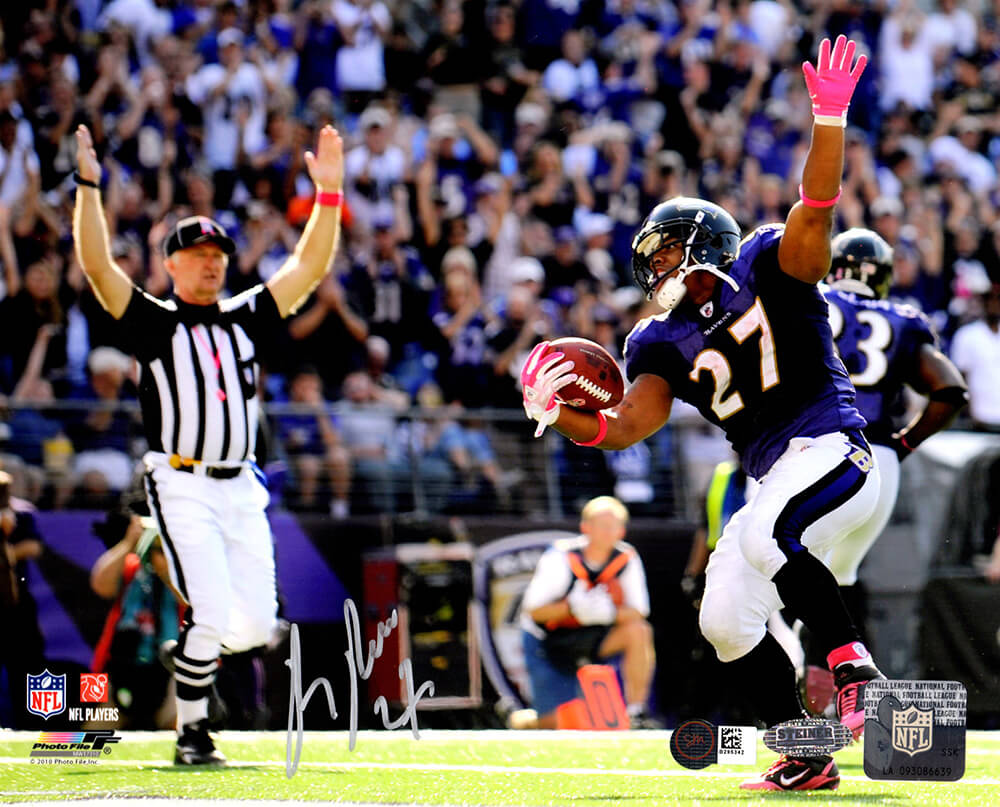 Ray Rice Signed Baltimore Ravens Touchdown Celebration 8x10 Photo (Steiner) - RIC08P331 - Ray Rice Signed Baltimore Ravens Touchdown Celebration 8x10 Photo (Steiner) product image