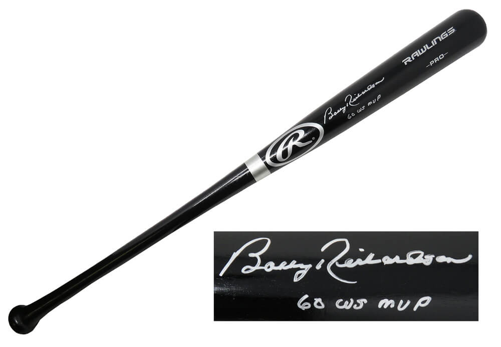 Bobby Richardson Signed Rawlings Pro Black Baseball Bat w/60 WS MVP (JSA) - RICBAT112 - Bobby Richardson Signed Rawlings Pro Black Baseball Bat w/60 WS MVP (JSA) product image