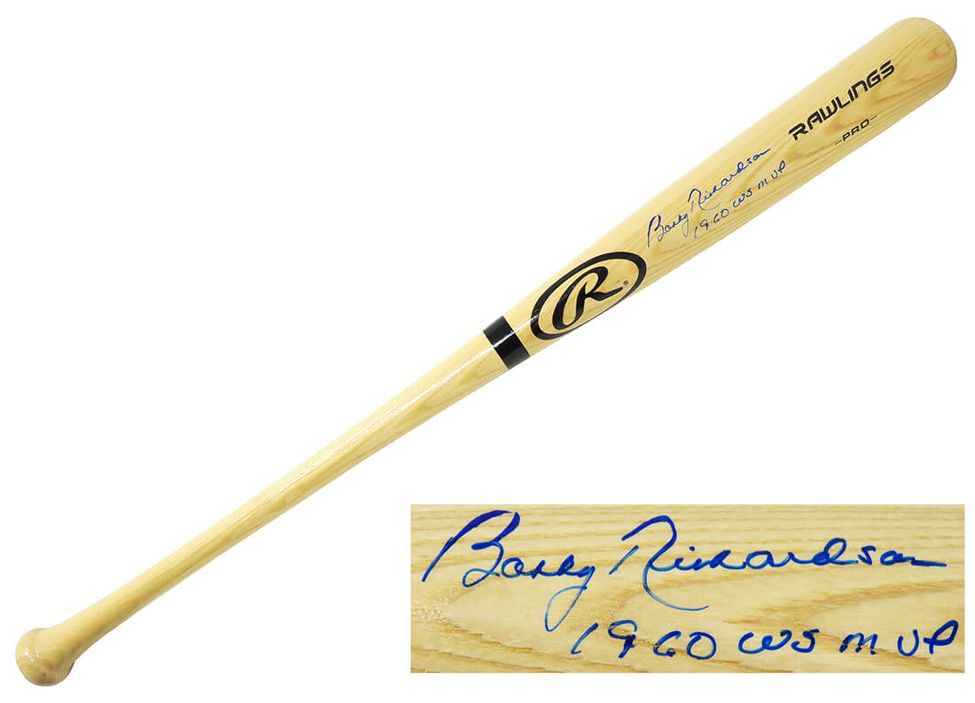 Bobby Richardson Signed Rawlings Pro Blonde Baseball Bat w/1960 WS MVP (JSA) - RICBAT113 - Bobby Richardson Signed Rawlings Pro Blonde Baseball Bat w/1960 WS MVP (JSA) product image
